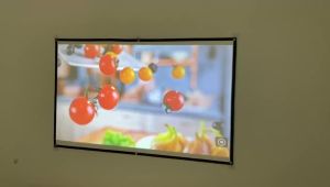 LEJIADA Wall Mount Projection Screen 16:9 Anti-Light White Grid Increase Brightness 160° Wide Angle HD Home Theate 60/84/100Inch