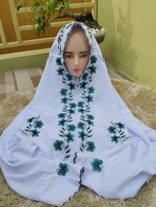 Mukena Dewasa Lajuran Terusan Langsungan Motif Bordir Mukena Santri Pondokan Mukena Kekinian Motif Terbaru Cantik Elegan Bahan Adem Mukena Katun Premium