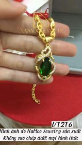 Dây Chuyền Đính Đá Xanh Bản Cao Cấp V1216