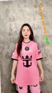 (Vải thun mè) Áo bóng đá CLB Inter Miami hồng sân nhà 2024/2025 áo bóng đá in tên số theo yêu cầu ĐHL SPORT