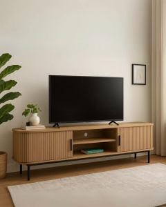 MUSE Design MAMU Sliding Door Bedside Table-Oak