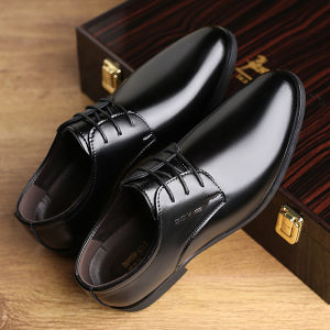 Leather Shoes for Men Business Formal round Toe Casual Soft Leather New Groom Wedding British Style Breathable Autumn Season