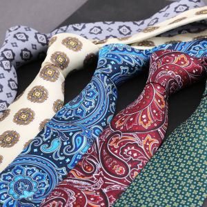 Soft Mens Tie Imitation Silk Colorful 8cm Paisley Flower Dot Patterns Business Party Gentleman Necktie Accessories Gifts