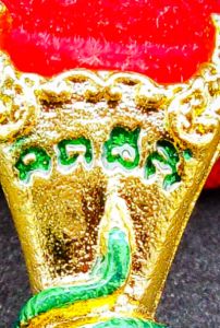 เดือยงูเหลือม เครื่องรางขลัง เสี่ยงดวง เสี่ยงโชค มีเสน่ห์ต่อเพศตรงข้าม พระอาจารย์โอพุทธรักษา จ.เพชรบูรณ์ เนื้อทองเหลือง ลงยา3สี