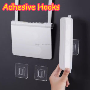 Double Sided Self-Adhesive Wall Hooks Transparent Snap Buckle 10 Pairs Removable Wall Mount No Drill Clear Storage Socket Holder