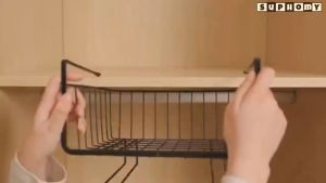 Under shelf basket rack Hanging Rack With hook Multipurpose Iron Hanging Organizer Holder rak gantung