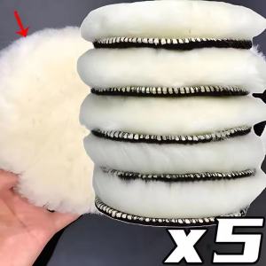 5Pcs 4"-7" Auto Polisher Buffing Machine Pads / Car Waxing Sponge Pad / Drill Buffer Attachment / Wool Polishing Pad Kit / for Car Polishing and Waxing