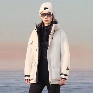 High Fashion Goose down Jacket Womens Style White Short Winter Coat Guvet Brand Straight Cut Lightweight Padded Coat