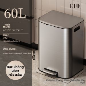 BONINGYU | Thùng Rác Dung Lượng Lớn 60L Có Đạp Chân