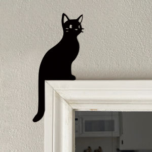 cat sitting up Door Topper Decoration – Wooden Over Door ，Lintel and Signs BIdeal for Kitchen Organization Rustic Home Decor