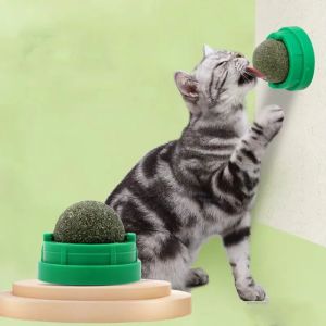 KEMORELA Catnip Cat Wall Stick-on Ball Toy Scratchers Treats Healthy Natural Removes Balls to Promote Digestion Cat Grass Snack