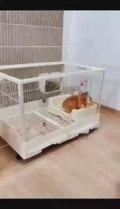 My Little Ones กรงกระต่ายหน้าอะคิลิค กรงสำหรับสัตว์เลี้ยง ขนาด 83x55x60 cm.