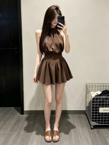 NIUVIES | Đầm Halter Dễ Thương Không Tay Giúp Gầy