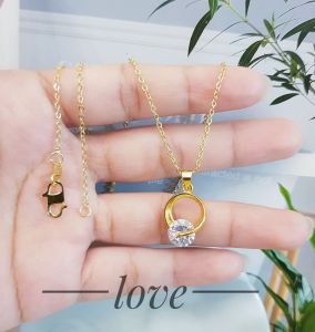Kalung Xuping Liontin Bulat Permata Diamond Cantik Terbaru 718ac
