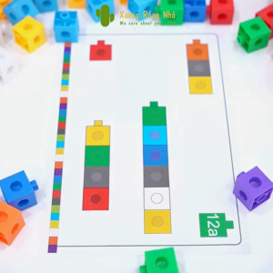 Bộ Xếp Hình Math Link Cube – Number Block Cho Bé Giáo Cụ Học Toán Rèn Tư Duy Logic Xương Rồng Nhỏ