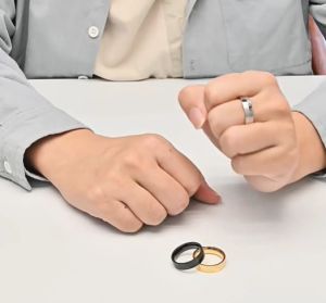 Kemstone Smooth Matte Misaligned Geometric Gold Plated Stainless Steel Ring Mens Rings Jewelry