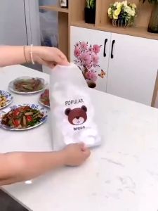 Combo 100 Màng Bọc Thực Phẩm Chống Côn Trùng Có Chun Co Dãn Tái Sử Dụng Được Kèm Túi Gấu