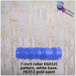 European Style 5 Inch Floral Embossed Silicone Dye Rubber Painting Roller Wall Brushing Tool Artistic Liquid Wallpaper Coater