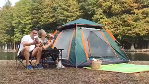 Automatic double-layer waterproof rainproof tent family tent camping tent Foldable picnic beach tent