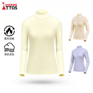 TTYGJ | Áo Nữ Dài Tay Cổ Trụ Phao Mịn Gắn Lông Thích Hợp