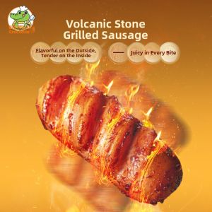 Authentic Taiwan BBQ Sausage 500g Crispy Pure Meat Sausage Volcanic Stone Roasted Hot Dog with Black Pepper Chinese Cured Sausage