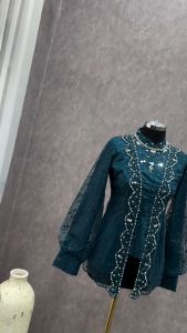 Setelan Kebaya Wanita Baju Kondangan Brukat Lamaran Payet Rok Batik Motif Songket MEGA