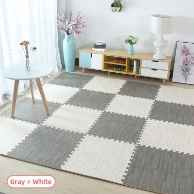 Thickened Foam Baby Crawling Mat Bedroom Puzzle Sponge Pad 60*60 Wood Grain Pattern Home Use Floor Mat Non-toxic Odorless
