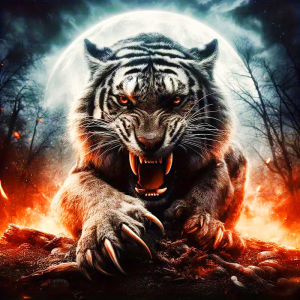 Huacan 5d Diy Diamond Painting Animal Full Round Square Diamond Mosaic Tiger Kit Wall Decor Handmade Gift