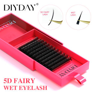 DIYDAY 5D Fairy Eyelash Extension Premade Wet Lashes Flora Mink False Eyelashes Spike Cluster for Anime Eye Makeup