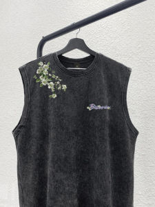 เสื้อกั๊กแขนกุดสไตล์อเมริกันย้อนยุคสำหรับผู้ชายในช่วงฤดูร้อน ทรงหลวม ลำลอง สปอร์ต แบรนด์ดัง ไม่มีแผ่นรองไหล่