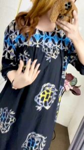 DASTER JUMBO BAHAN RAYON SANTUNG ADEM LD 130 BUSUI FRIENDLY RISLETING DEPAN