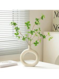 ตุ๊กตาตกแต่งห้องนั่งเล่นสไตล์จีนโบราณ กระดูกไหปลาร้า ชิ้นส่วนตกแต่งห้องนอน วัสดุเซรามิก ดอกไม้เทียม ต้นไม้เทียม ผลไม้