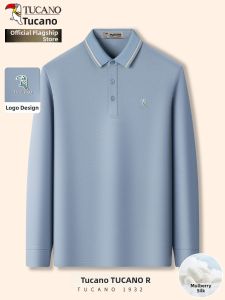 TUCANO | Wool Silk Mens Polo Shirt Long Sleeve