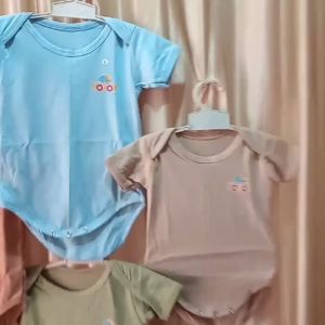 Baju Bayi Baru lahir Jumper Laki Perempuan Lengan Pendek Usia 0 6 9 Bulan Bodysuit Newborn Earthtone