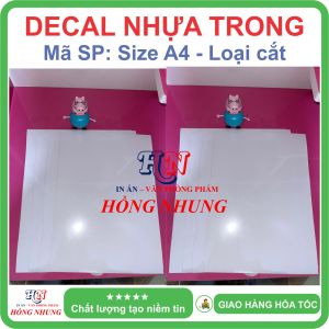 [In Laser] Xấp 50 Tờ Decal Trong A4 - Giúp Bạn In Tem Nhãn Ghi Chú Hay Bìa Nhãn Bưu Phẩm