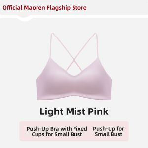 MiiOW | Breathable Seamless Bra with Thin Shoulder Straps and Back Cross Design for Small Bust