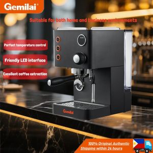 CRM3007L Professional Espresso Machine Stainless Steel Boiler Coffee Machine Visualization Pressure Gauge Small Commercial/Home One Click Open Italian Coffee Extraction Mode