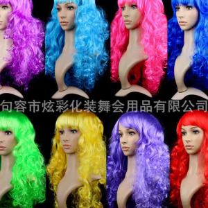 Bộ Tóc Giả Sóng Lớn Màu Xuyên Biên Giới   Đồ Dự Tiệc Halloween Ăn Mặc Catwalk Đội Đầu Tóc Giả Sóng Lớn