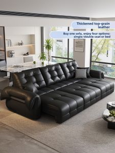 YIJIAYIJU | Italian Minimalist Wall-free Electric Functional Leather Sofa