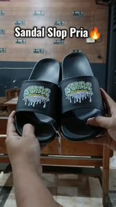 Sandal Distro Pria  - Sandal Pria Kekinian - Sandal Selop Bahan Karet Anti Slip Terbaru 2025