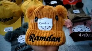 Topi Bayi Laki-Laki Karakter Beruang & Custom Nama