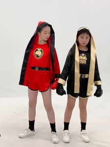 (Ready Stock) Kid Children Boxer Boxing Fighting Training MMA Muay Thai Martial Art Kungfu Stage Cosplay Costume