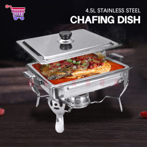 Stainless Steel Chafing Dish 6.8L Catering Buffet Food Warmer Tray Serving Dish Set with Fuel Alcohol Holder