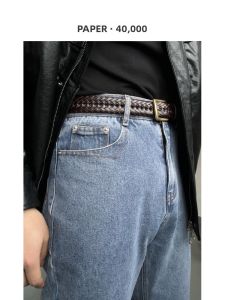 Vintage Washed High Waist Straight Taper Jeans