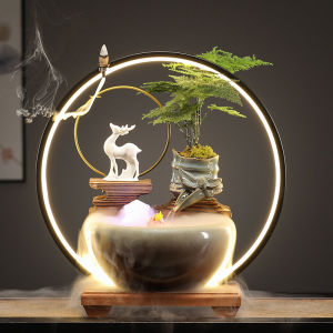 New Home Opening Gift Circular Water Flowing Wealth Attracting Ornament Tea Table Living Room Entrance Office Desktop Decoration