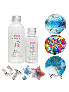 Clear AB Hard Epoxy Resin Set 100g 3:1 Crystal Glue Hardener For DIY Jewelry Making Anti-yellow