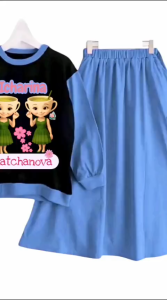 Setelan rok anomali Icharina matchanova terbaru setelan anak perempuan rok usia 3-12 tahun