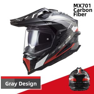 LS2 | Anti-Fog Dual Lens Motorcycle Helmet Carbon Fiber Full Season