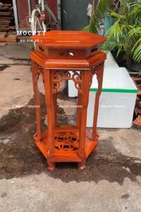 Đôn Lục Giác gỗ Hương Đá kích thước Mặt 30 35 cm Cao 50 60 70 80 cm trang trí nhà cửa