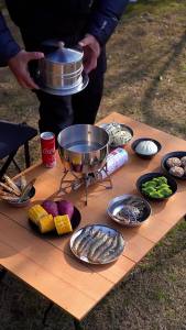 Campingmoon | CAMPINGMOON S363 Medium Double layered Steamer Bottom Support Set Stainless Steel Home Camping Portable Cooking Steamer